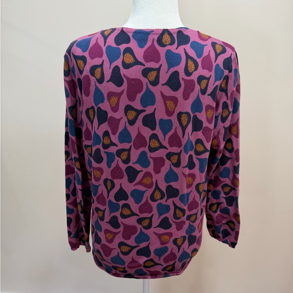 Gudrun Sjoden Purple Plum Organic Cotton Long Sleeve Cardigan Sweater Top Sz. L - Picture 4 of 8